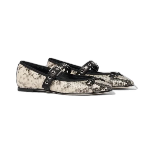 Scarosso Astrid Python Printed Flat Shoes