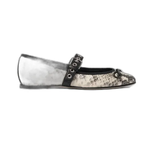 Scarosso Astrid Python Printed Flat Shoes