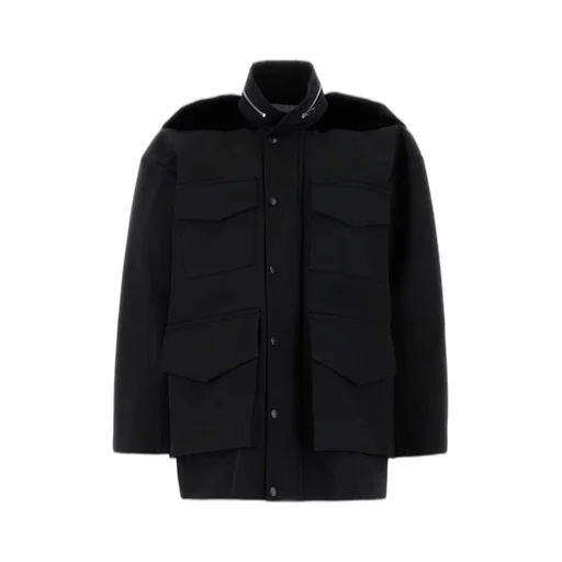 Sacai Pocket-Detailed Velvet Panel Jacket