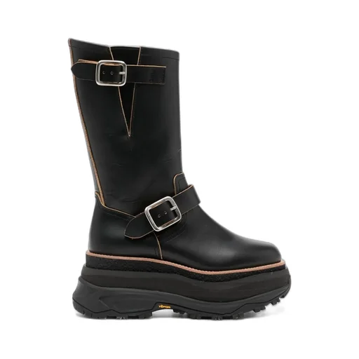 Sacai Buckle Detailed Engineer Boots