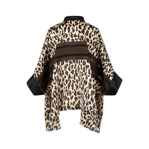 Sacai Leopard-Printed Dolman Sleeved Blouse