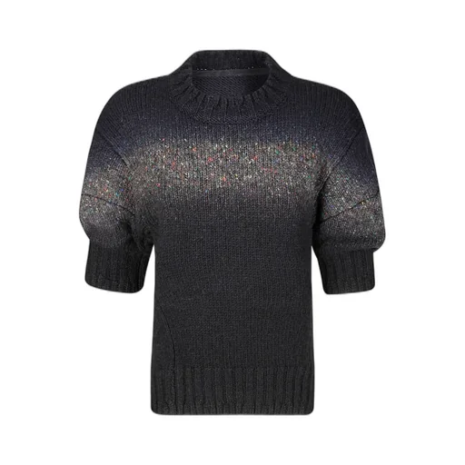 Sacai Garment Dye Short Sleeved Knitted Pullover