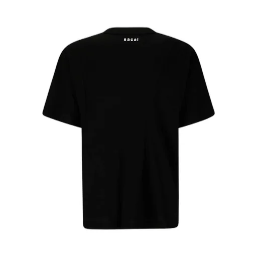 Sacai Slogan Printed Crewneck Jersey T-Shirt