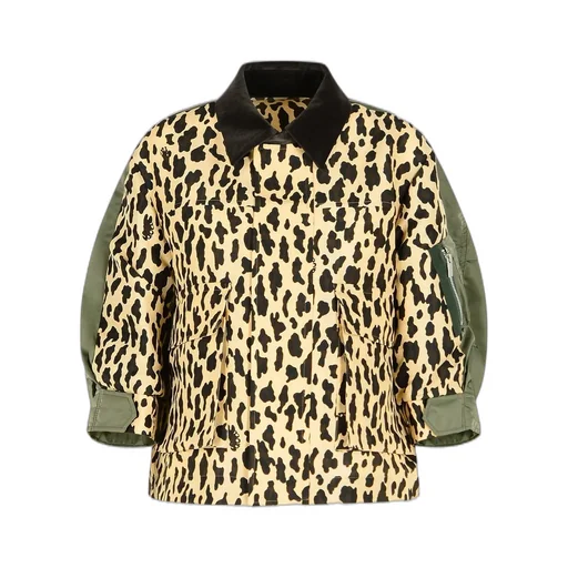 Sacai Leopard Printed Twill Jacket