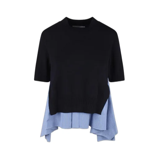 Sacai Layered Effect Knitted Pullover