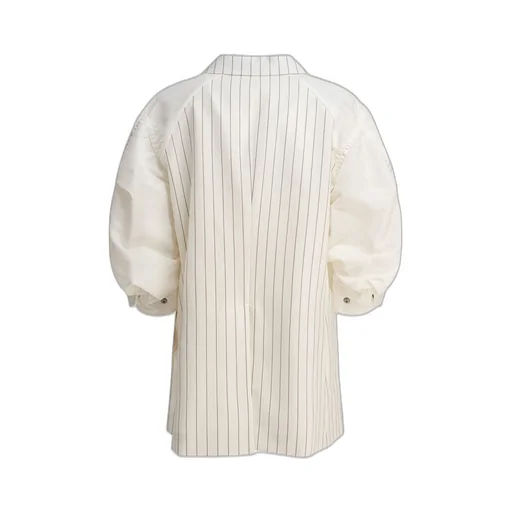 Sacai Striped Panelled Short Sleeved Blazer