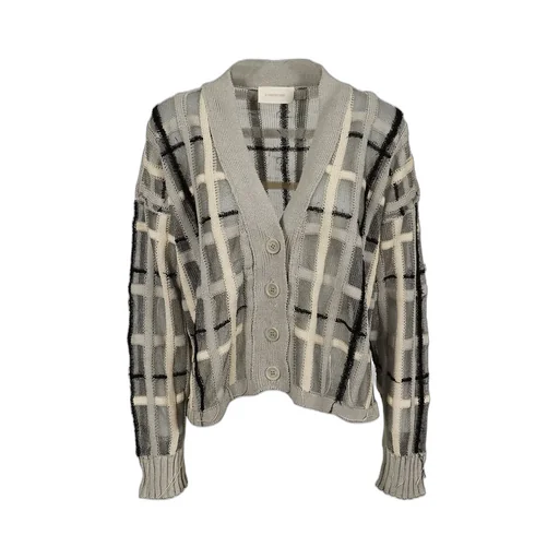 Sacchetti Maglierie Check Pattern V-Neck Cardigan