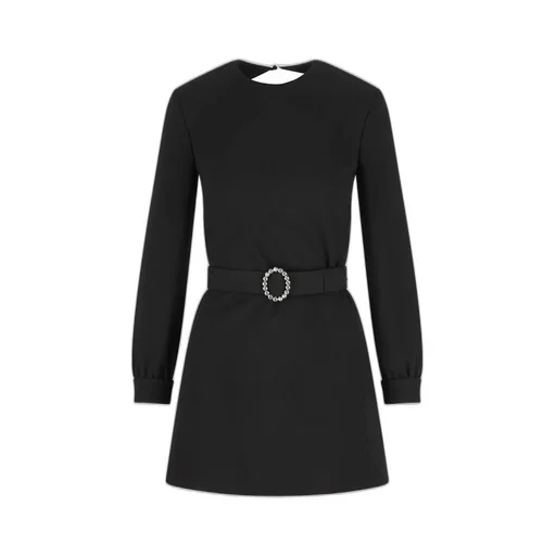 Saint Laurent Backless Long-Sleeved Mini Dress