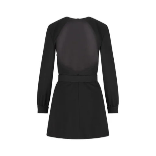 Saint Laurent Backless Long-Sleeved Mini Dress