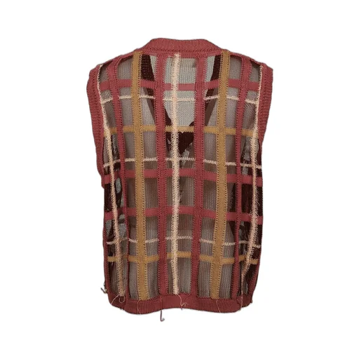 Sacchetti Maglierie Open-Knit V-Neck Gilet