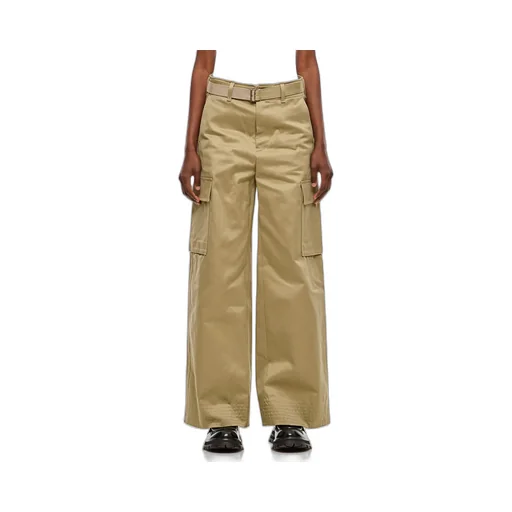 Sacai Wide Leg Belted Trousers