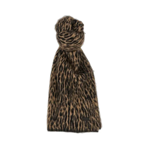 Saint Laurent Leopard Knitted Scarf