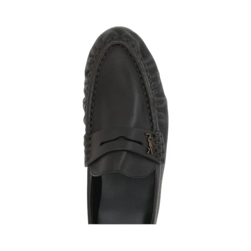 Saint Laurent Ruched Logo Plaque Mules