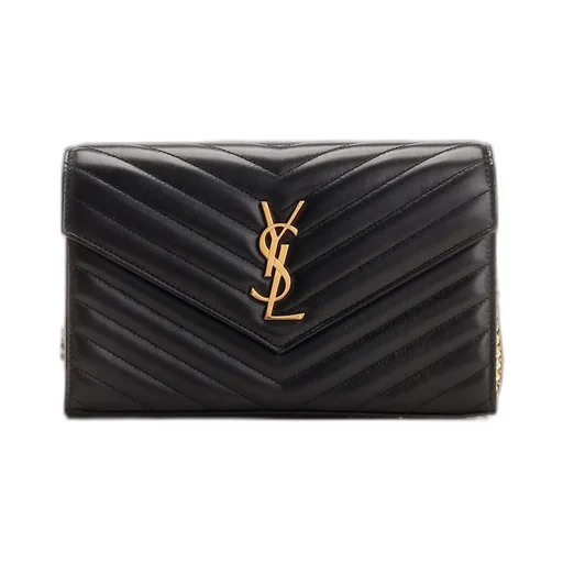 Saint Laurent Cassandre Matelassé Chain Wallet