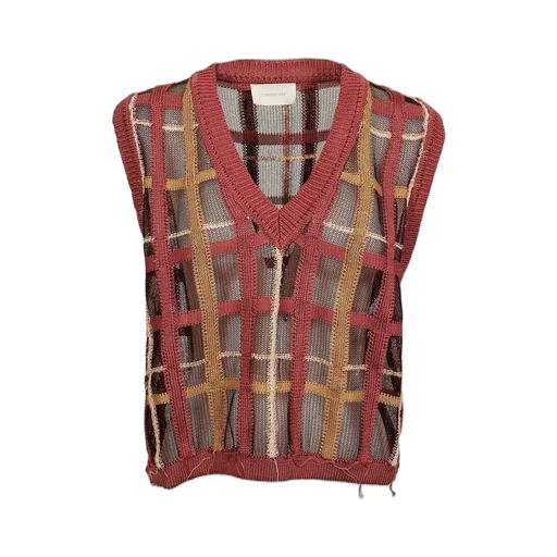 Sacchetti Maglierie Open-Knit V-Neck Gilet