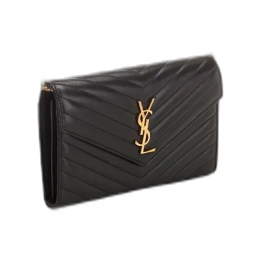 Saint Laurent Cassandre Matelassé Chain Wallet