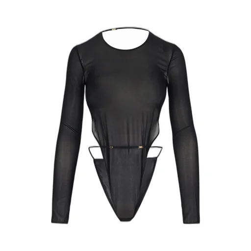 Saint Laurent Backless Long-Sleeved Bodysuit