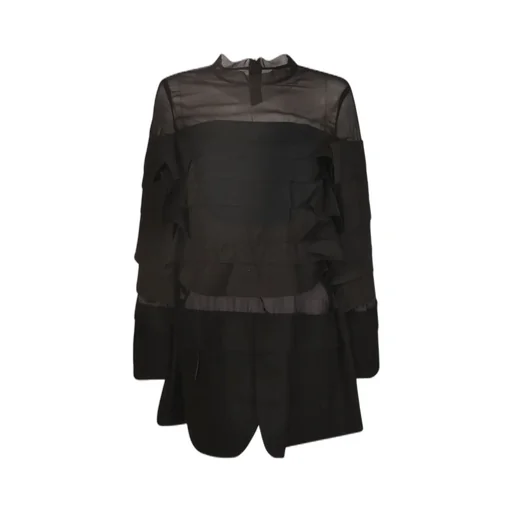 Sacai Layered-Effect A-Line Mini Dress