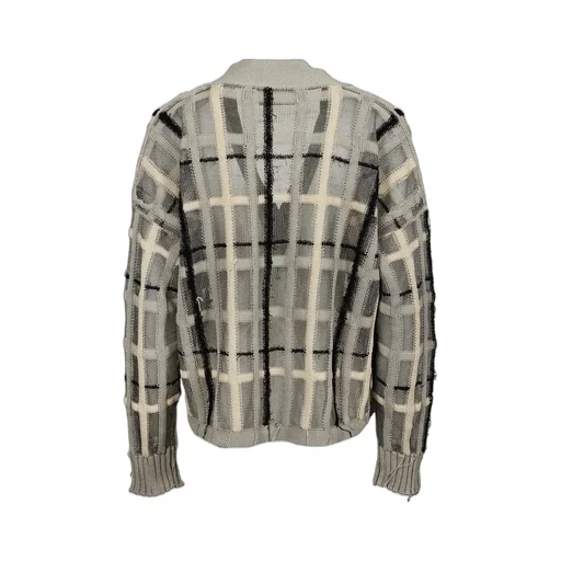 Sacchetti Maglierie Check Pattern V-Neck Cardigan
