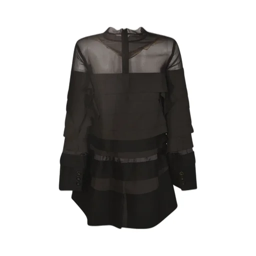 Sacai Layered-Effect A-Line Mini Dress