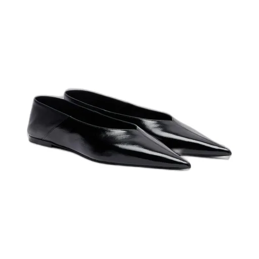 Saint Laurent Nour Pointed Toe Slip-On Flat Shoes