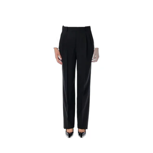 Saint Laurent Pleated Straight Leg Pants