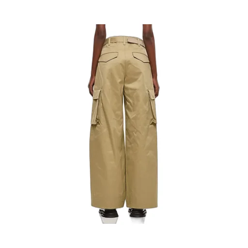 Sacai Wide Leg Belted Trousers