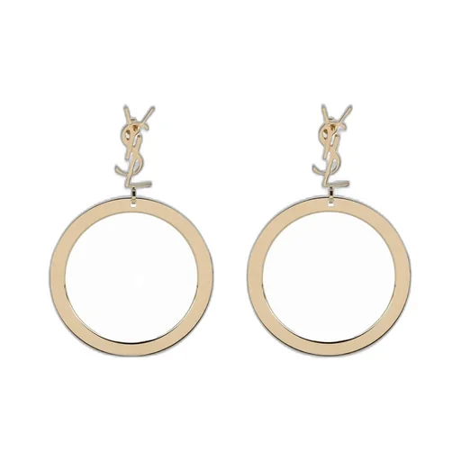 Saint Laurent Cassandre Pendant Hoop Earrings