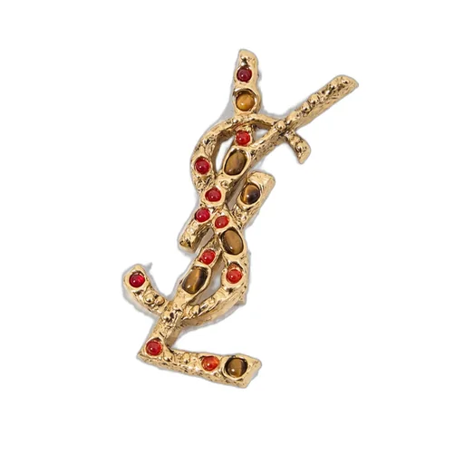 Saint Laurent Cassandre Embellished Brooch