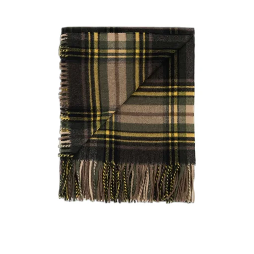 Saint Laurent Checked Fringed Scarf