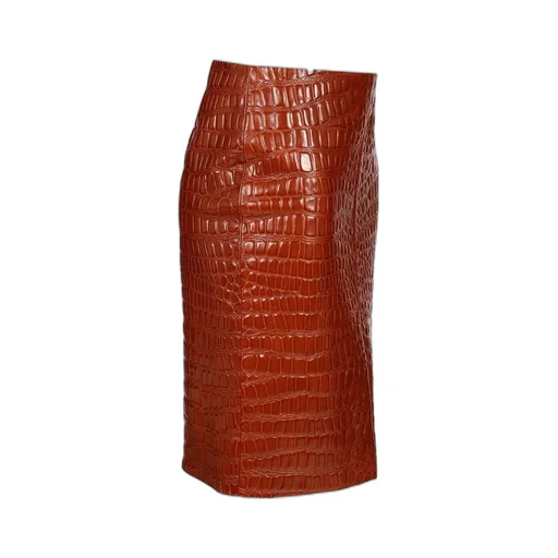 Saint Laurent Embossed Pencil Skirt