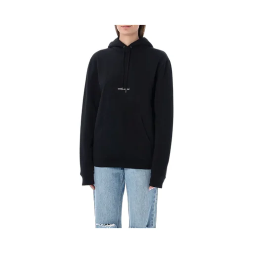 Saint Laurent Logo Printed Drawstring Hoodie