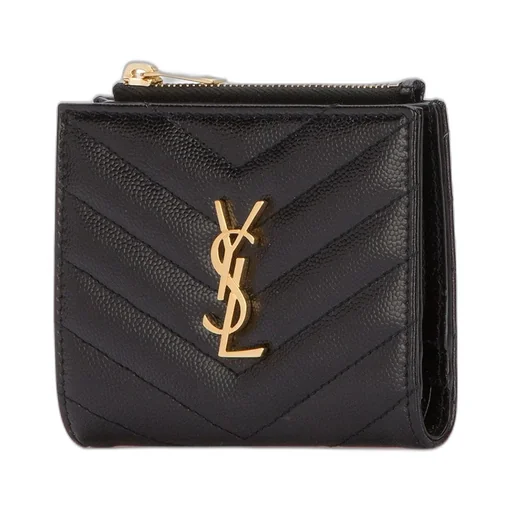 Saint Laurent Monogram Zipped Bi-Fold Wallet