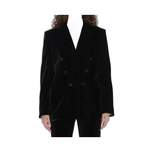 Saint Laurent Cassandre Double-Breasted Velvet Jacket