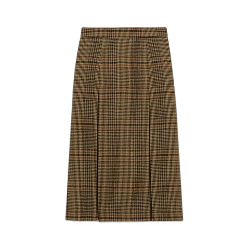 Saint Laurent Pleated Midi Skirt