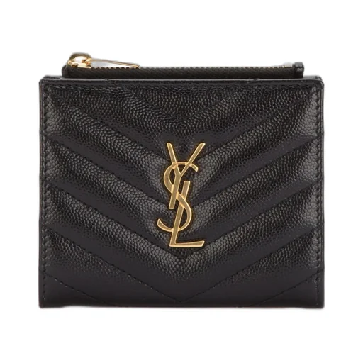 Saint Laurent Monogram Zipped Bi-Fold Wallet