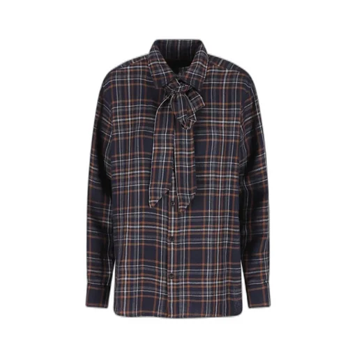 Saint Laurent Cassandre Tartan Button-Up Shirt