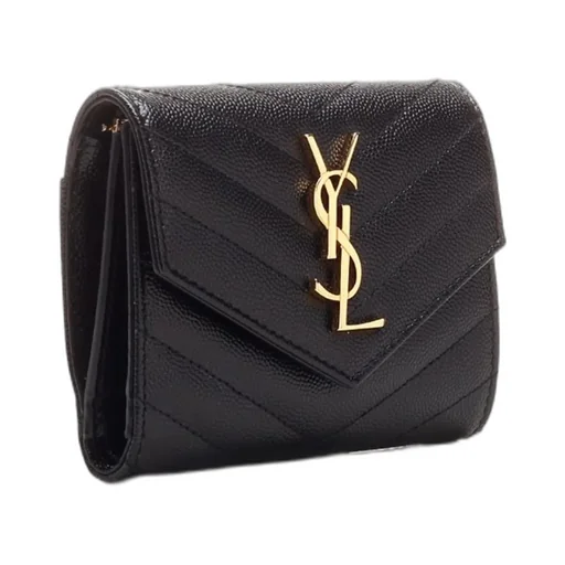 Saint Laurent Cassandre Matelassé Compact Tri Fold Wallet