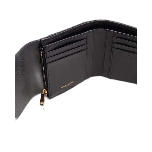 Saint Laurent Cassandre Matelassé Compact Tri Fold Wallet
