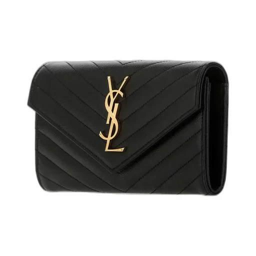 Saint Laurent Grain De Poudre Monogram Wallet