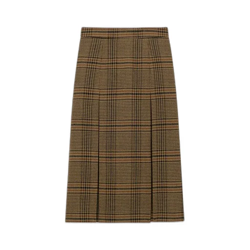 Saint Laurent Pleated Midi Skirt