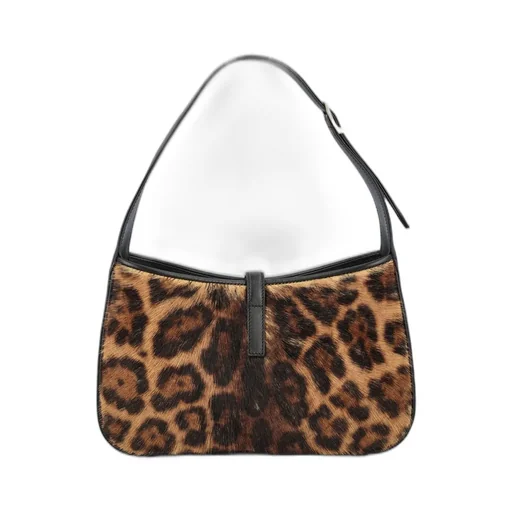 Saint Laurent Leopard Patterned Logo Plaque Tote Bag