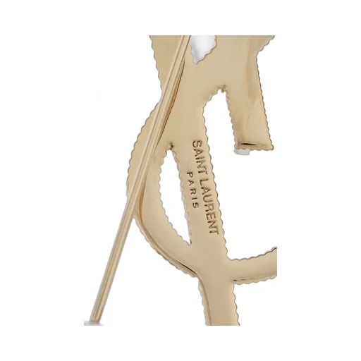 Saint Laurent Cassandre Logo Engraved Brooch