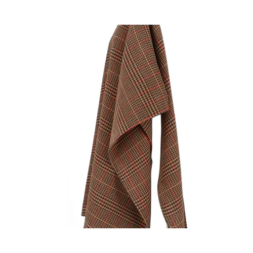 Saint Laurent Plaid Short-Sleeved Cape