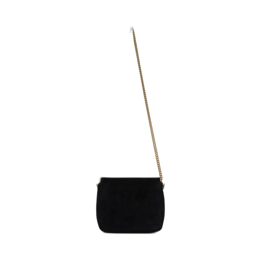 Saint Laurent Logo Plaque Foldover Top Shoulder Bag
