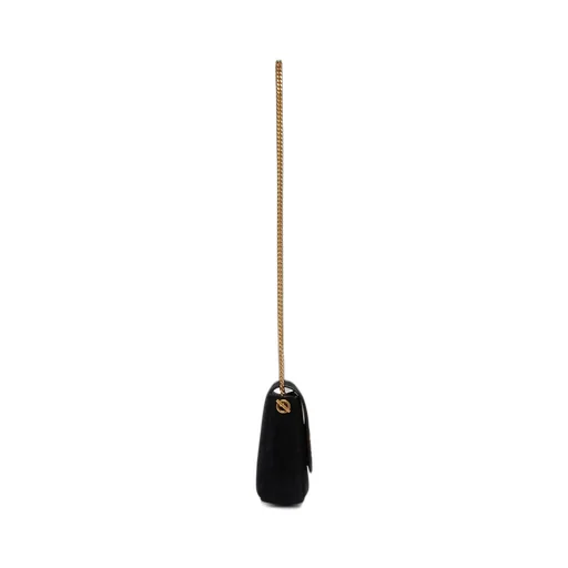 Saint Laurent Logo Plaque Foldover Top Shoulder Bag