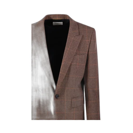 Saint Laurent Checked Single-Breasted Jacket
