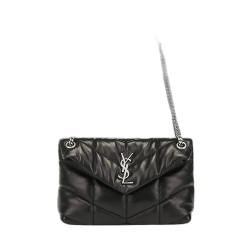 Saint Laurent Puffer Logo Plaque Small Shoulder Bag