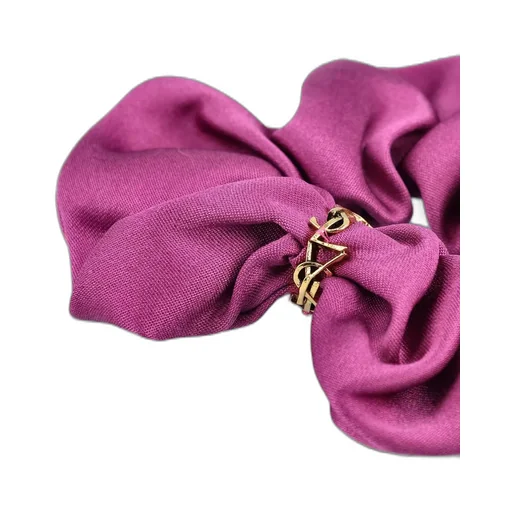 Saint Laurent Cassandre Logo Plaque Scrunchie