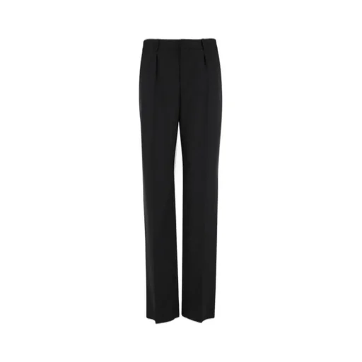 Saint Laurent Pleat Detailed Straight Leg Pants